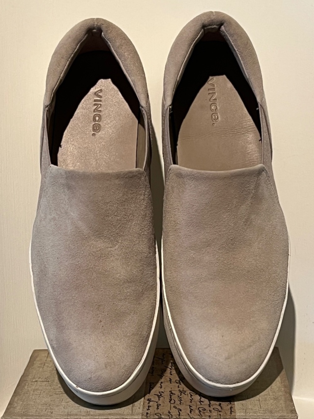 VINCE "Warren" Beige Suede Slipon Loafers - 9.5M